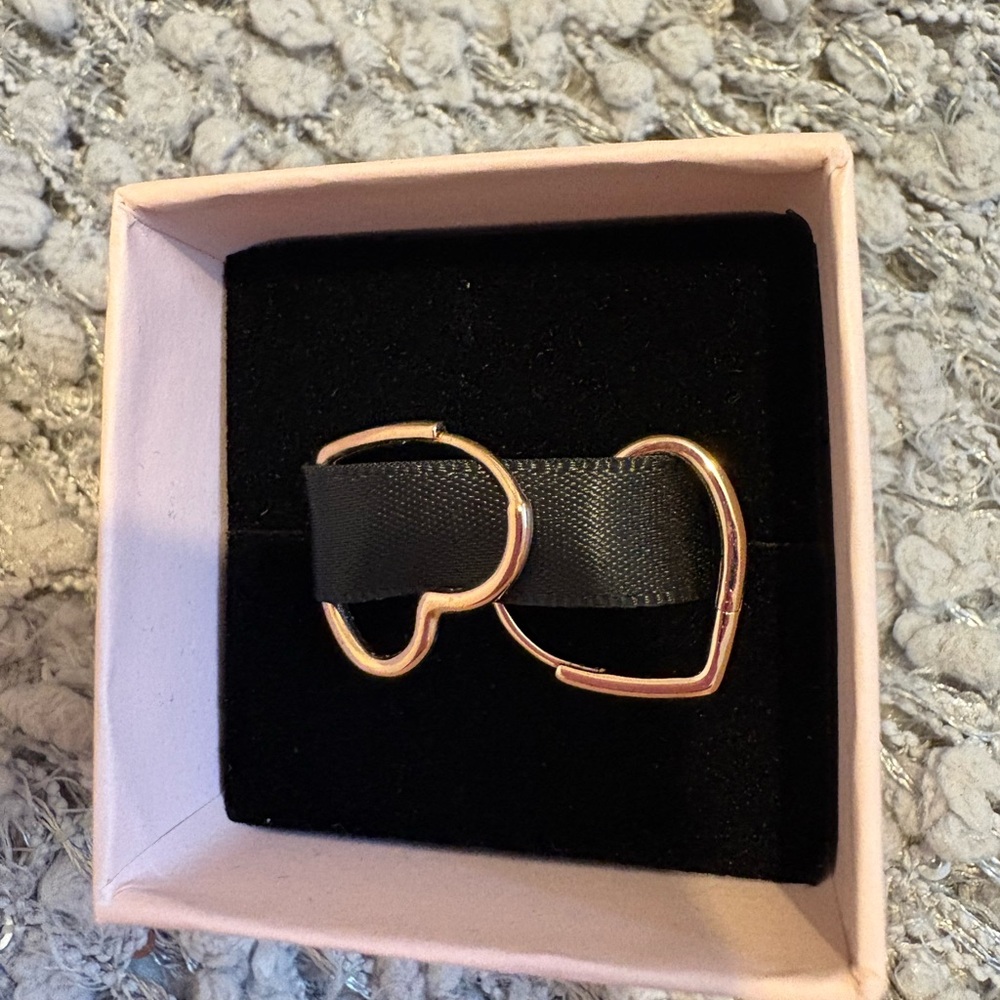 Pandora Rose Gold plated Heart Hoop Earrings